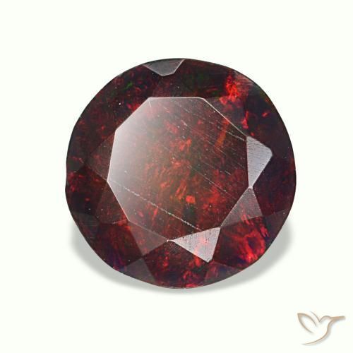 Opale noire multicolore naturelle coupe roude, 1,33 ct, opaque
