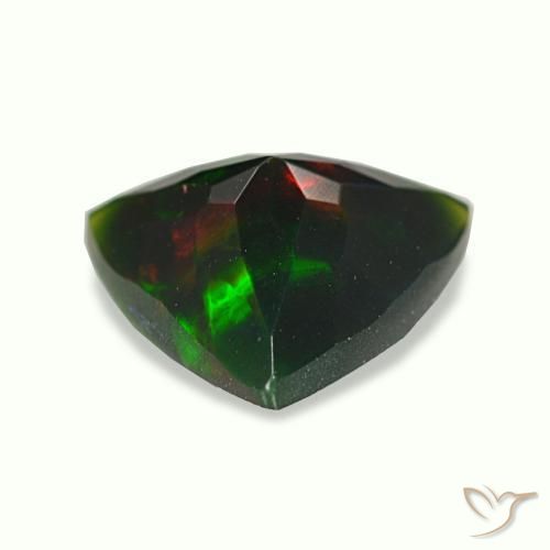 Opale noire multicolore naturelle trillion, 1,19 ct, opaque