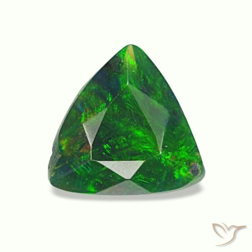 Opale noire multicolore naturelle trillion, 0,42 ct, opaque