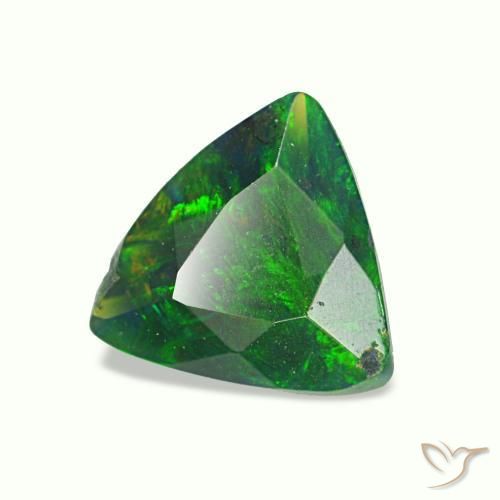 Opale noire multicolore naturelle trillion, 0,42 ct, opaque