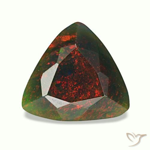 Opale noire multicolore naturelle trillion, 1,27 ct, opaque