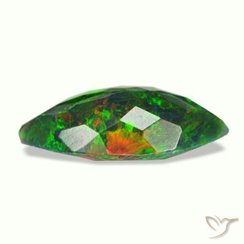 Opale noire multicolore naturelle marquise, 1,98 ct, opaque