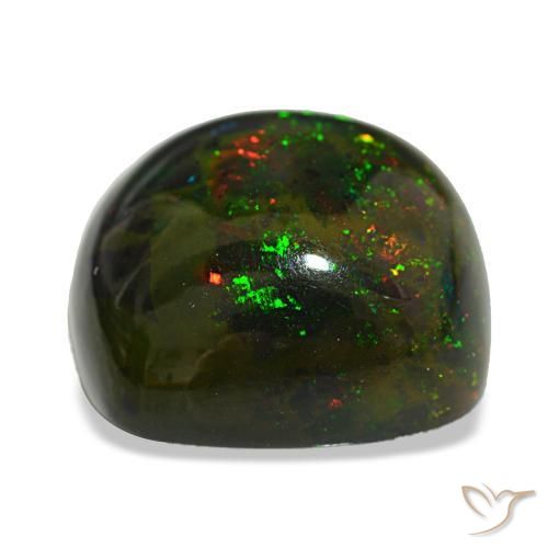 Opale noire multicolore naturelle coupe coussin, 20,02 ct, opaque