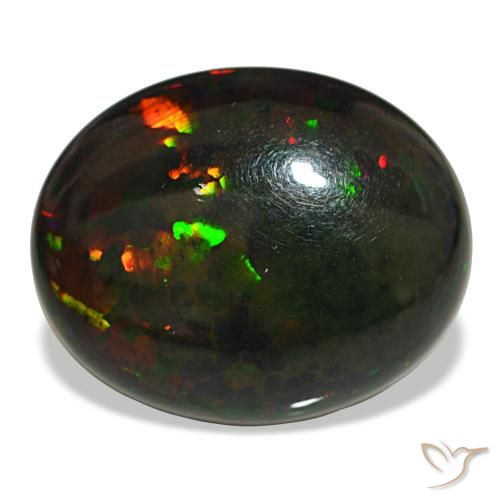 Opale noire multicolore de 10,08 ct, ovale, opaque