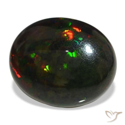 Opale noire multicolore naturelle coupe ovale, 10,08 ct, opaque