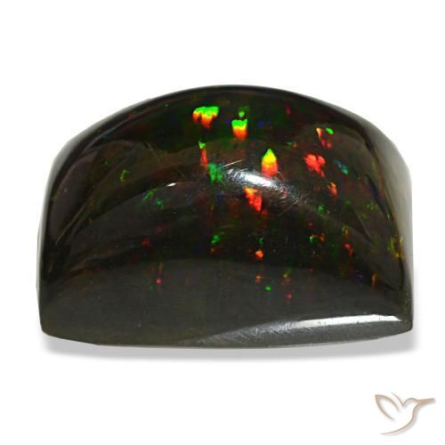 Opale noire multicolore naturelle baguette, 29,90 ct, opaque