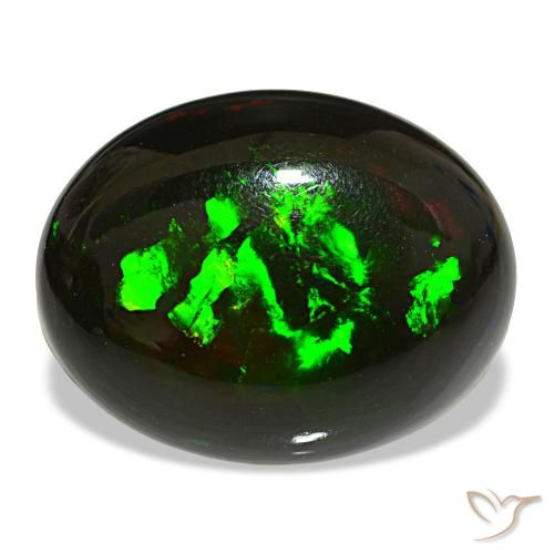 Opale noire multicolore naturelle coupe ovale, 16,22 ct, opaque