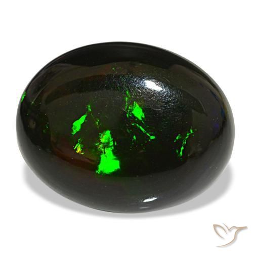 Opale noire multicolore naturelle coupe ovale, 16,22 ct, opaque