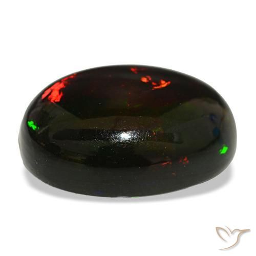 Opale noire multicolore naturelle coupe ovale, 16,22 ct, opaque