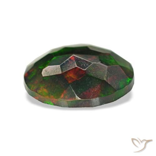 Opale noire multicolore naturelle coupe roude, 0,73 ct, translucide