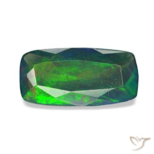 Opale noire multicolore de 0,96 ct, coussin, translucide