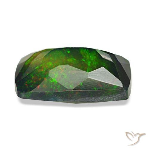 Opale noire multicolore naturelle coupe coussin, 1,13 ct, translucide