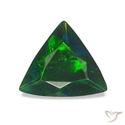 Opale noire multicolore de 0,61 ct, trillion, opaque
