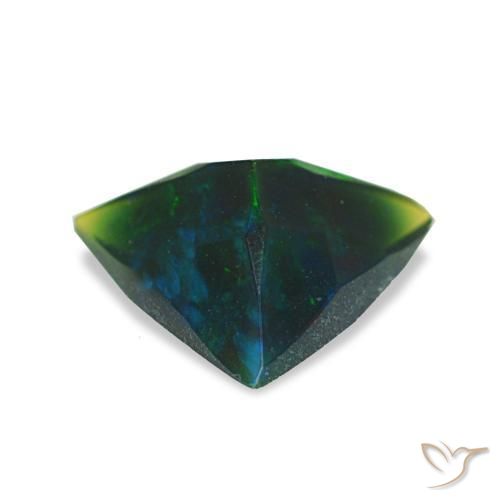 Opale noire multicolore naturelle trillion, 0,61 ct, opaque