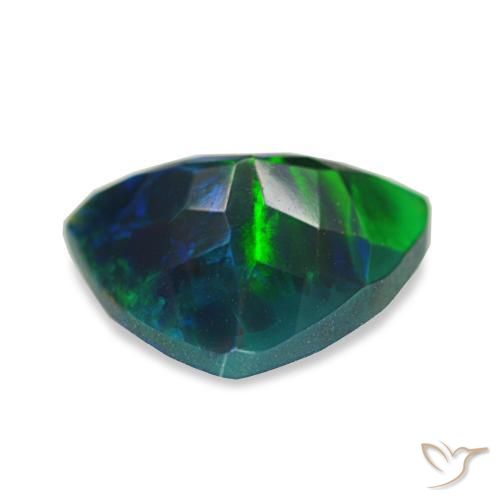 Opale noire multicolore naturelle trillion, 1,18 ct, opaque