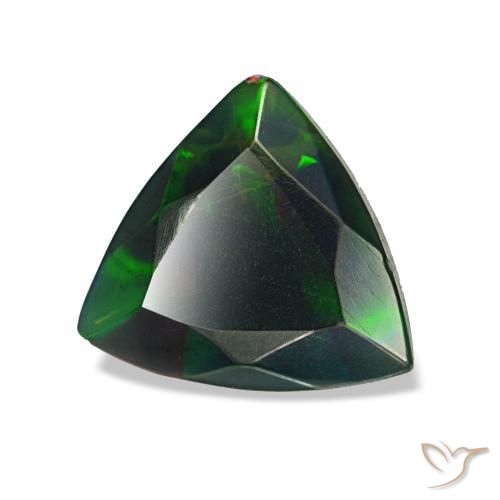 Opale noire multicolore naturelle trillion, 1,07 ct, opaque