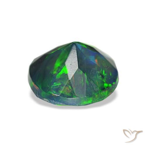 Opale noire multicolore naturelle coupe roude, 1,08 ct, translucide