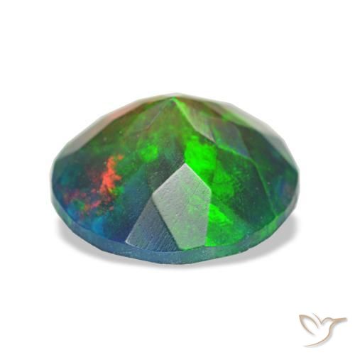 Opale noire multicolore naturelle coupe roude, 1,49 ct, translucide