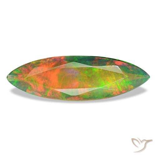 Opale noire multicolore naturelle marquise, 1,79 ct, translucide