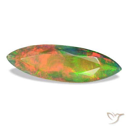 Opale noire multicolore naturelle marquise, 1,79 ct, translucide