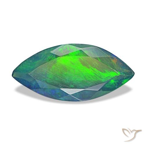 Opale noire multicolore naturelle marquise, 1,94 ct, translucide