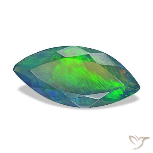 Opale noire multicolore naturelle marquise, 1,94 ct, translucide