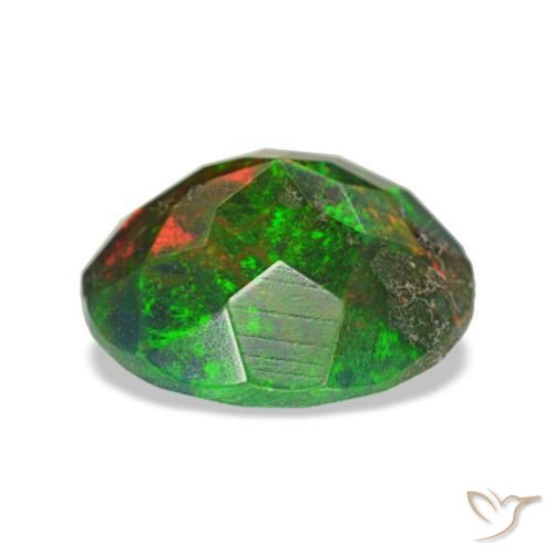 Opale noire multicolore naturelle coupe roude, 1,57 ct, opaque