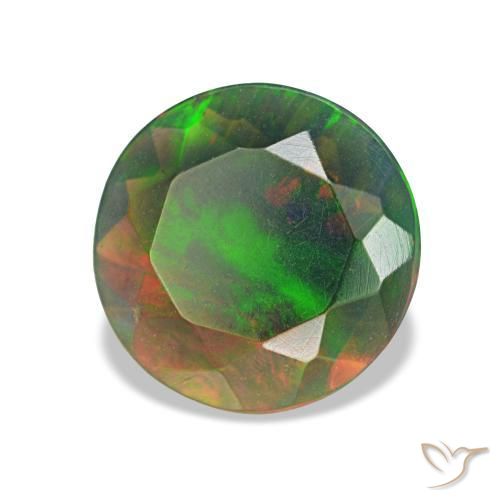 Opale noire multicolore naturelle coupe roude, 1,00 ct, opaque