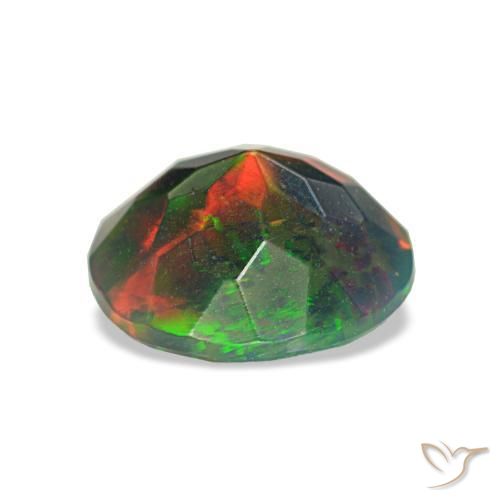 Opale noire multicolore naturelle coupe roude, 1,00 ct, opaque