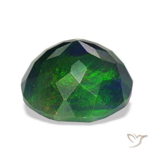 Opale noire multicolore naturelle coupe roude, 2,91 ct, opaque