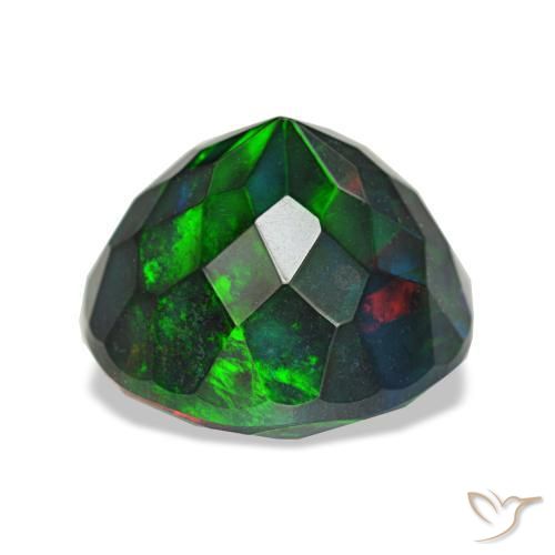 Opale noire multicolore naturelle coupe roude, 4,70 ct, opaque