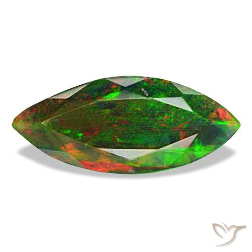 Opale noire multicolore naturelle marquise, 2,22 ct, opaque