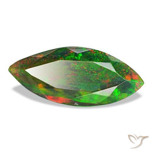 Opale noire multicolore naturelle marquise, 2,22 ct, opaque
