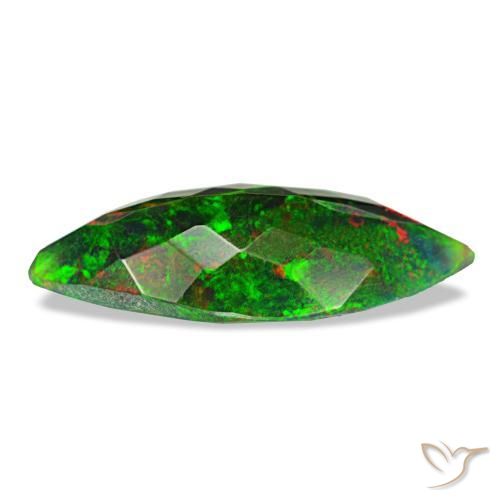 Opale noire multicolore naturelle marquise, 2,22 ct, opaque