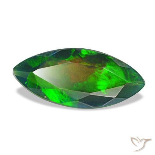 Opale noire multicolore naturelle marquise, 1,86 ct, opaque