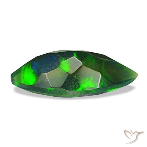 Opale noire multicolore naturelle marquise, 1,86 ct, opaque