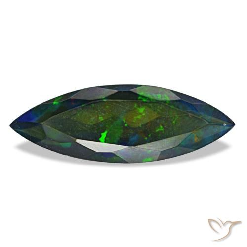 Opale noire multicolore naturelle marquise, 2,19 ct, translucide