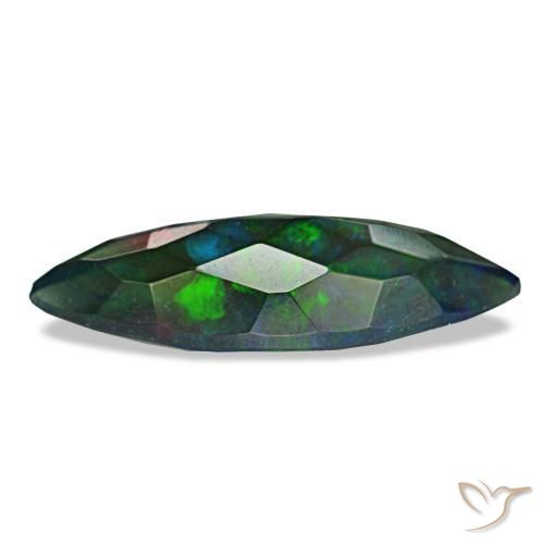 Opale noire multicolore naturelle marquise, 2,19 ct, translucide