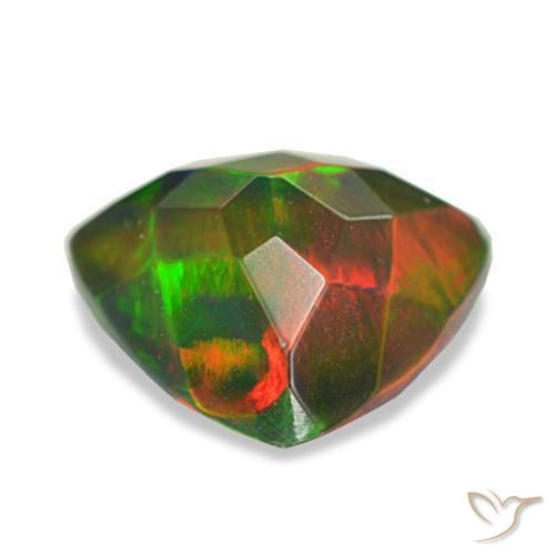 Opale noire multicolore naturelle trillion, 1,60 ct, translucide