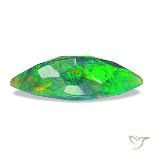 Opale noire multicolore naturelle marquise, 1,12 ct, translucide