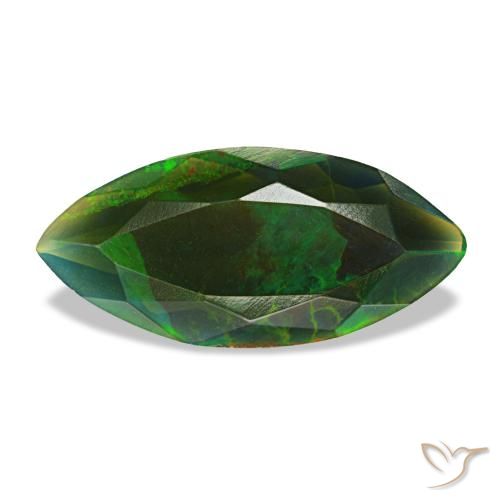 Opale noire multicolore de 1,49 ct, marquise, translucide