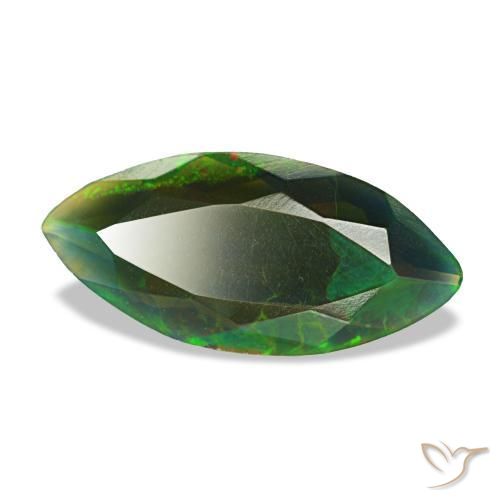 Opale noire multicolore naturelle marquise, 1,49 ct, translucide