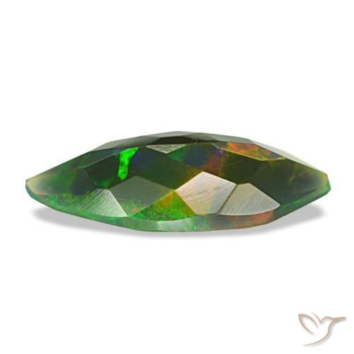 Opale noire multicolore naturelle marquise, 1,49 ct, translucide