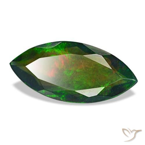 Opale noire multicolore naturelle marquise, 1,87 ct, translucide