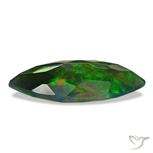 Opale noire multicolore naturelle marquise, 1,87 ct, translucide