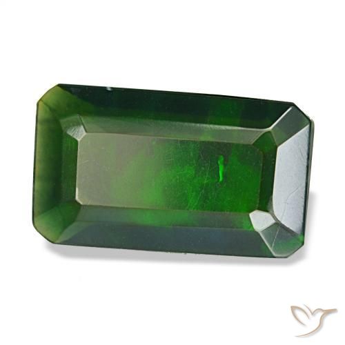 Opale noire multicolore naturelle taille émeraude, 2,18 ct, translucide