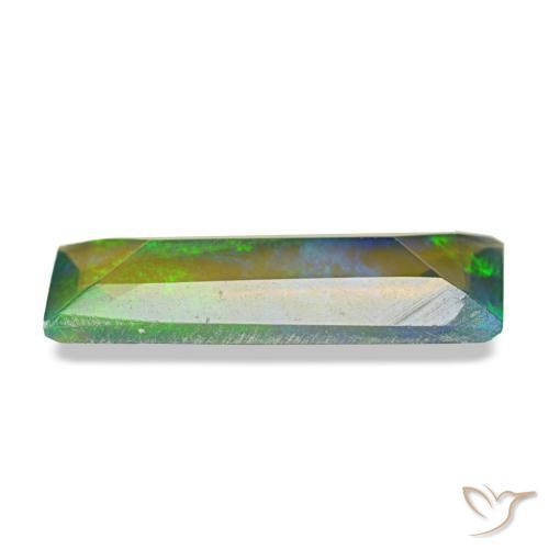 Opale noire multicolore naturelle baguette, 0,89 ct, translucide
