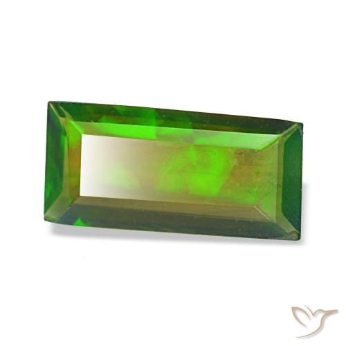 Opale noire multicolore naturelle baguette, 1,33 ct, translucide