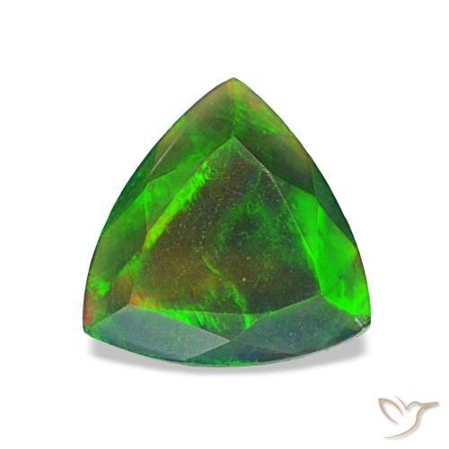 Opale noire multicolore de 0,54 ct, trillion, translucide