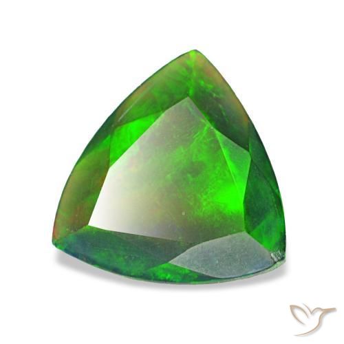 Opale noire multicolore naturelle trillion, 0,54 ct, translucide
